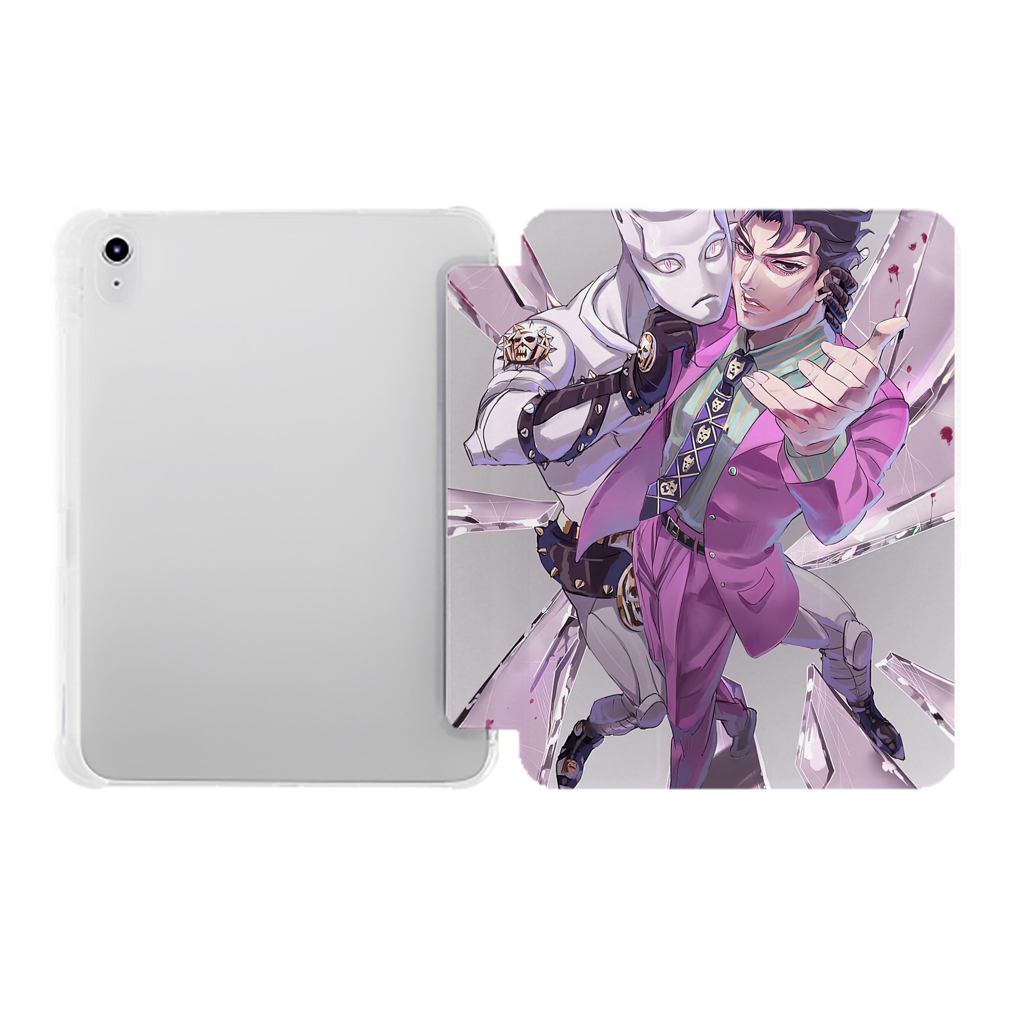 （画像用） ジョジョの奇妙な冒険 JoJo's Bizarre Adventure IPad ケース ペン収納付き 三つ折りスタンド PUレザー×シリコン 対応機種9.5/10.5/10.9インチ